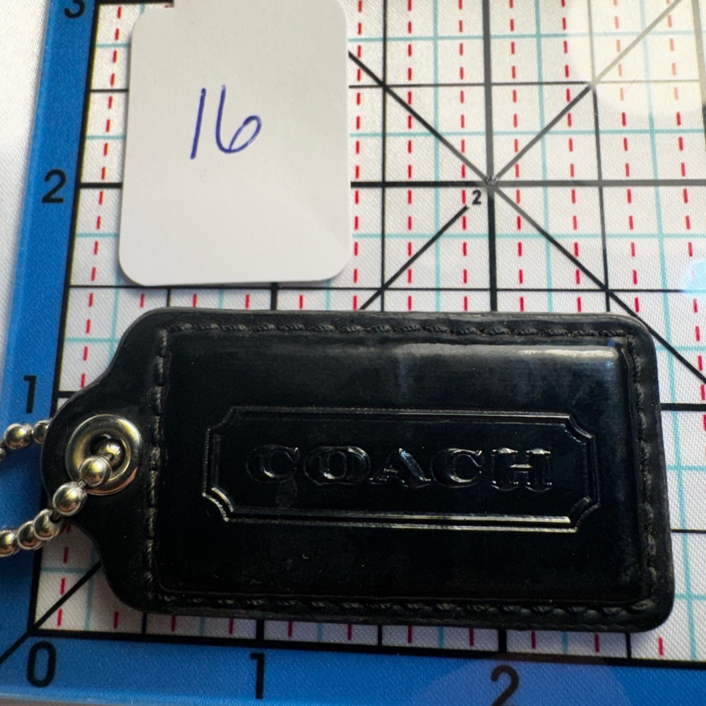 Coach Black Leather Hangtag